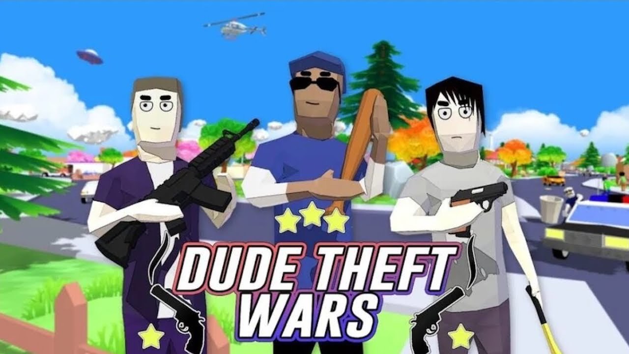 Кадр из видео Dude Theft Wars: игровой процесс с читами