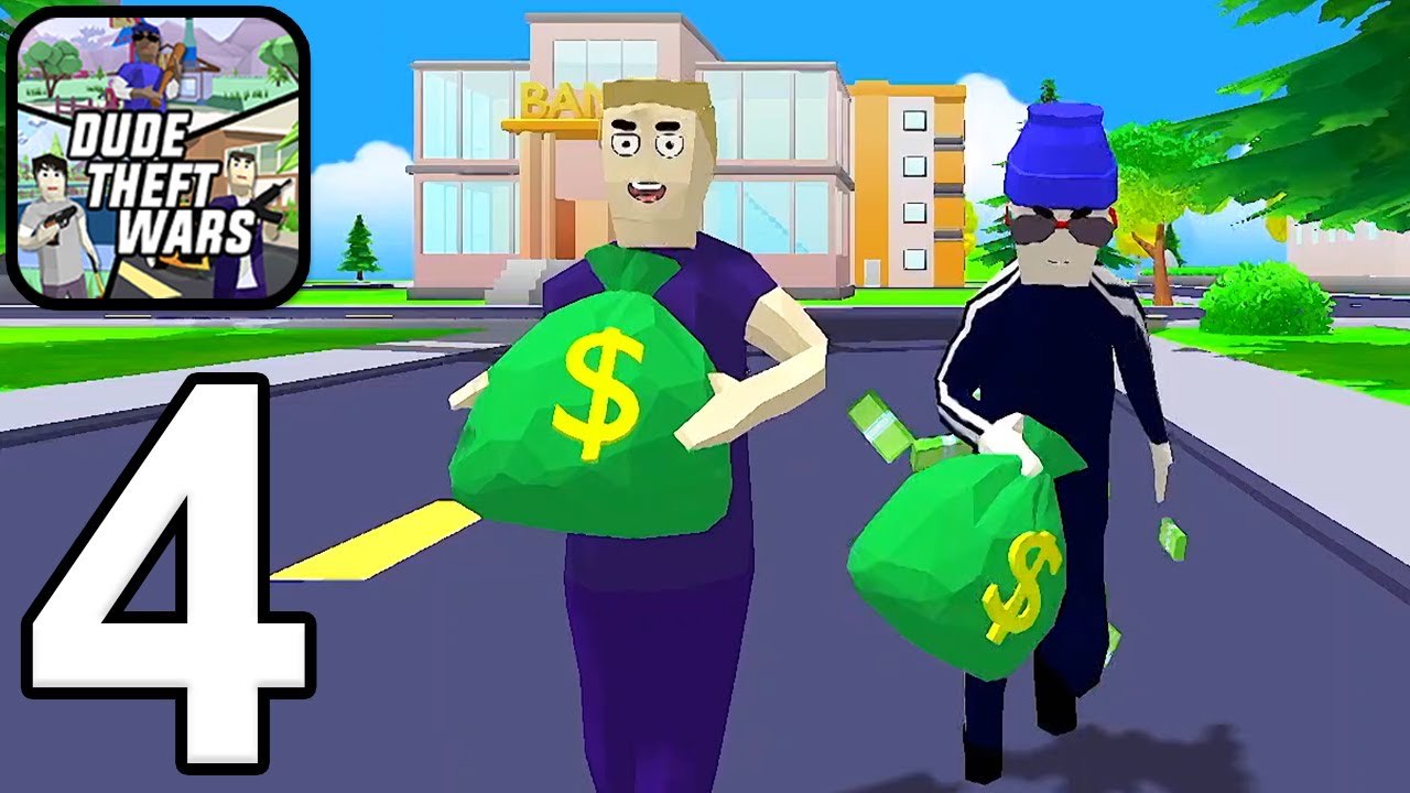Кадр из видео Dude Theft Wars: поездка на транспорте по городу
